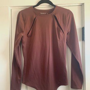Seamless Fabric Long-Sleeve Cutout Bodysuit
